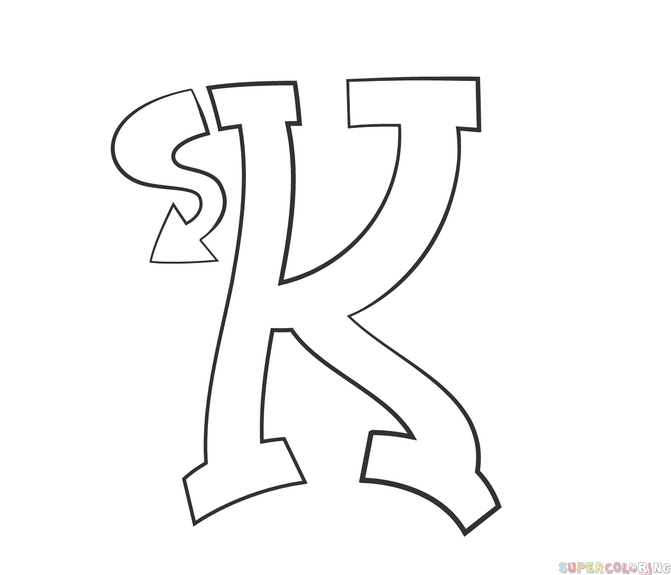 How to draw a wildstyle letter k step by step drawing tutorials
