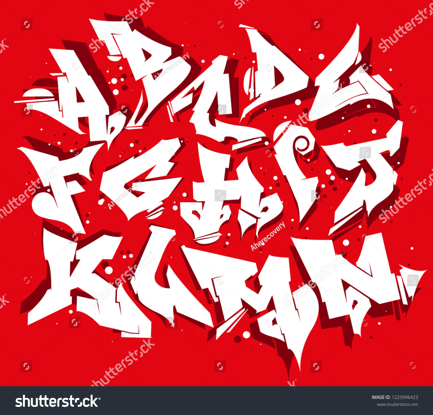 Wild style graffiti alphabet stock vector royalty free