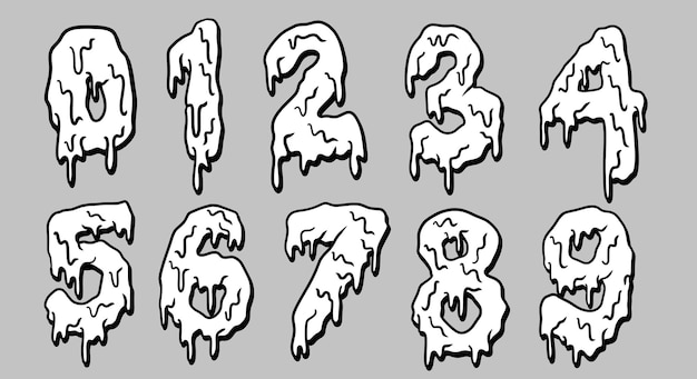 Premium vector vector set wildstyle graffiti font numbers lettering