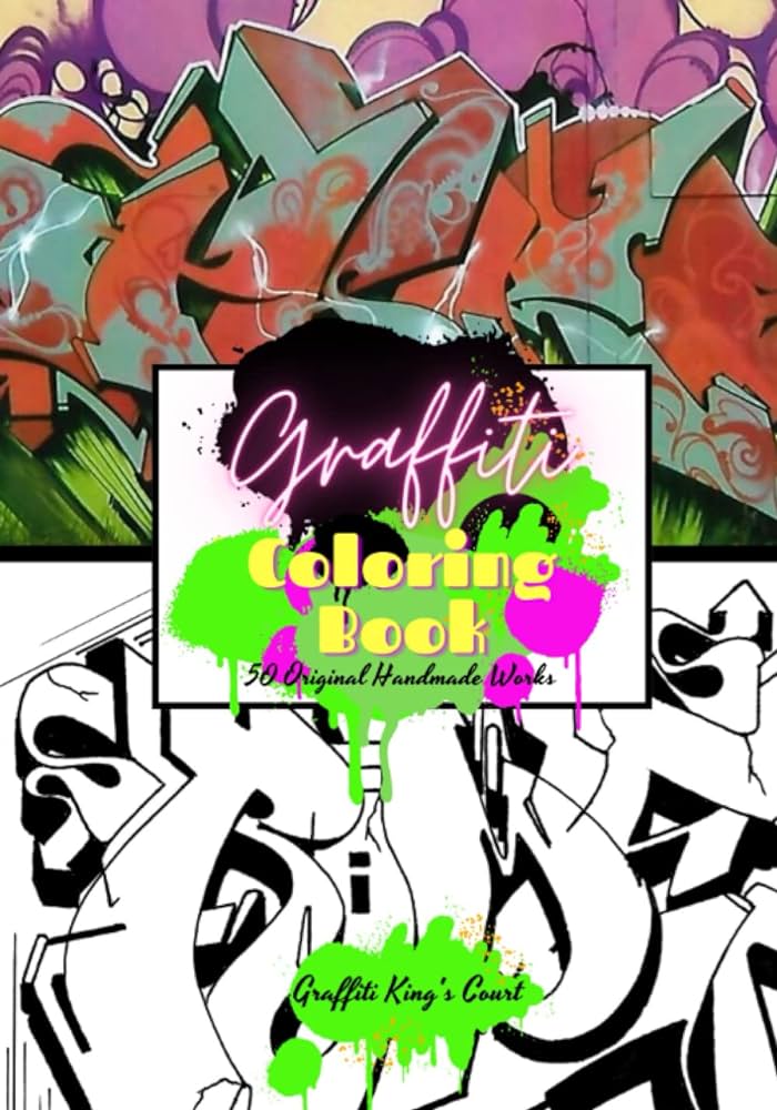 Graffiti coloring book original handmade works