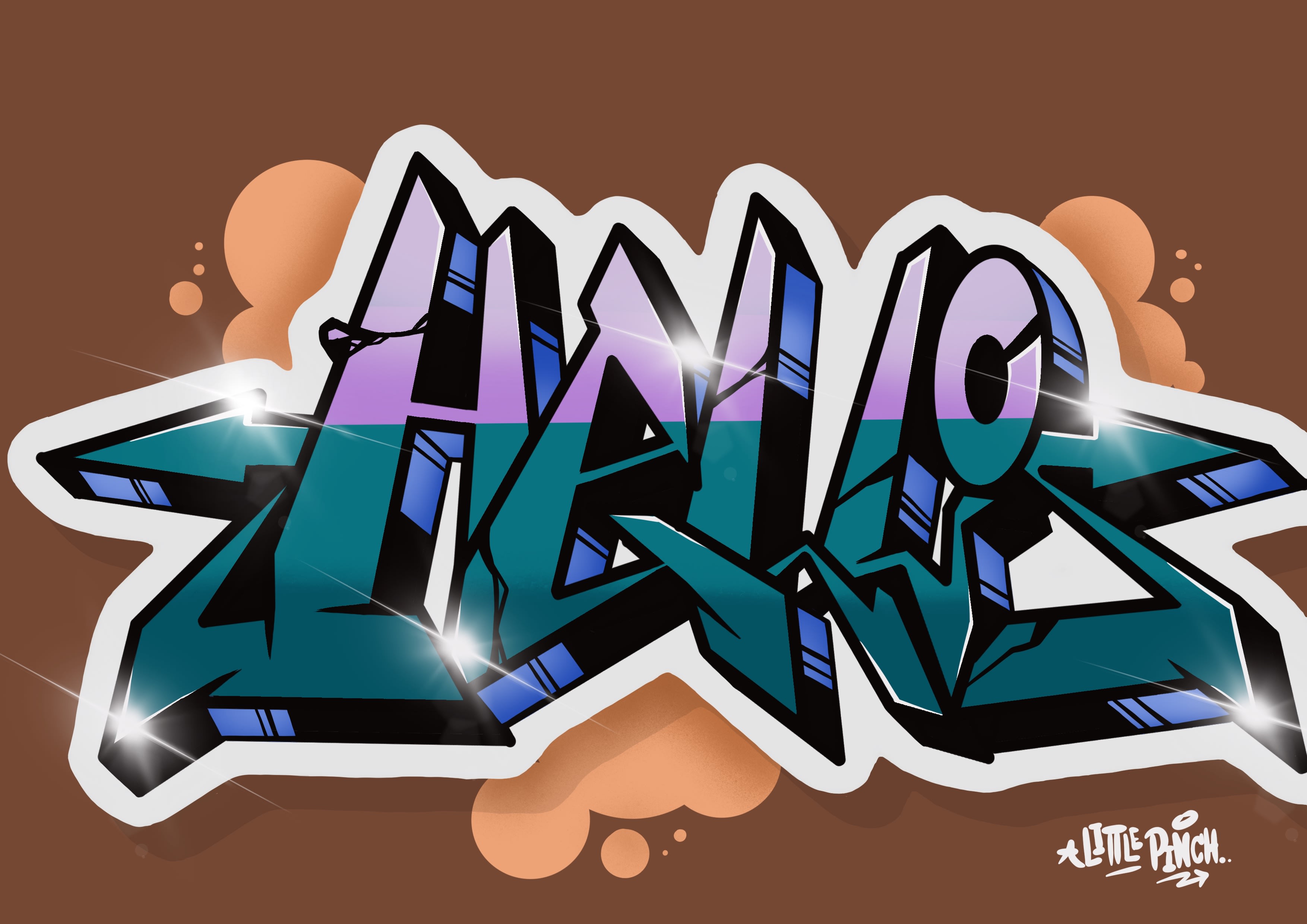 Make digital graffiti wildstyle for your brand name by littlepinchart