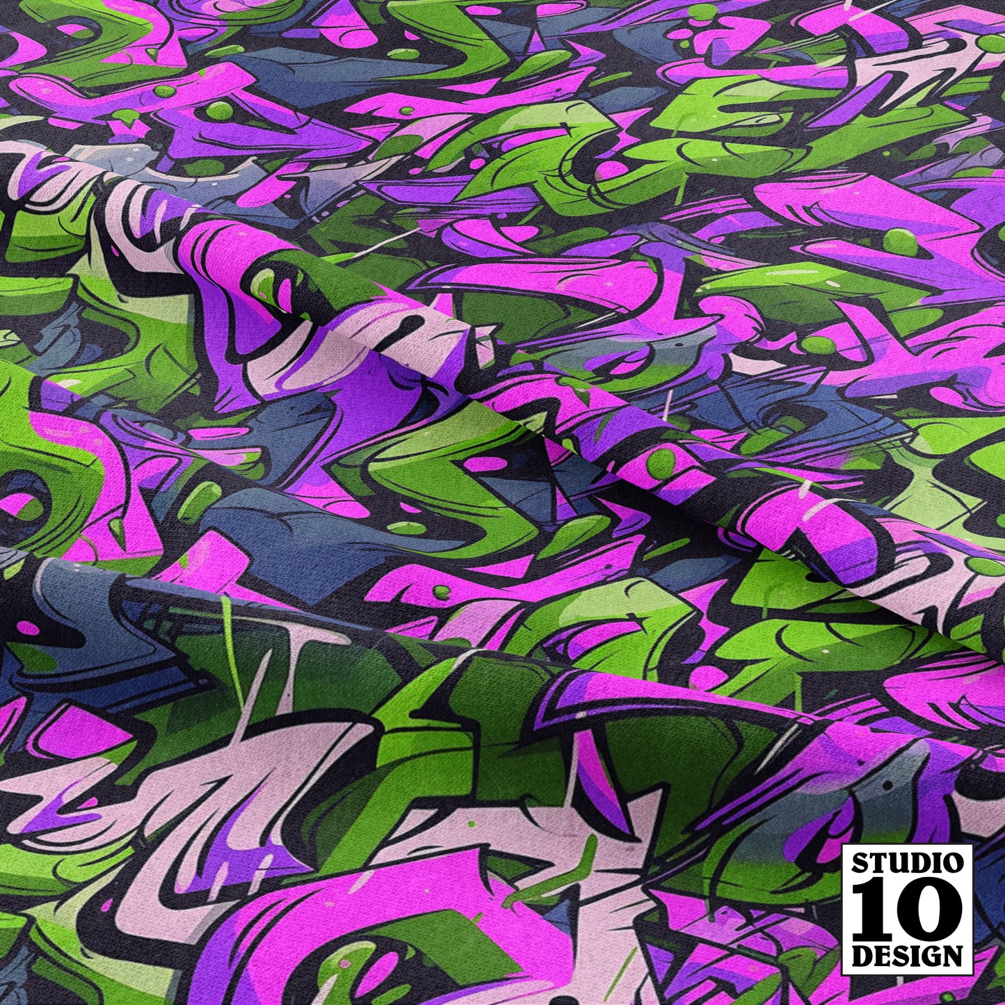 Graffiti wildstyle los angeles printed fabric â studio ten design