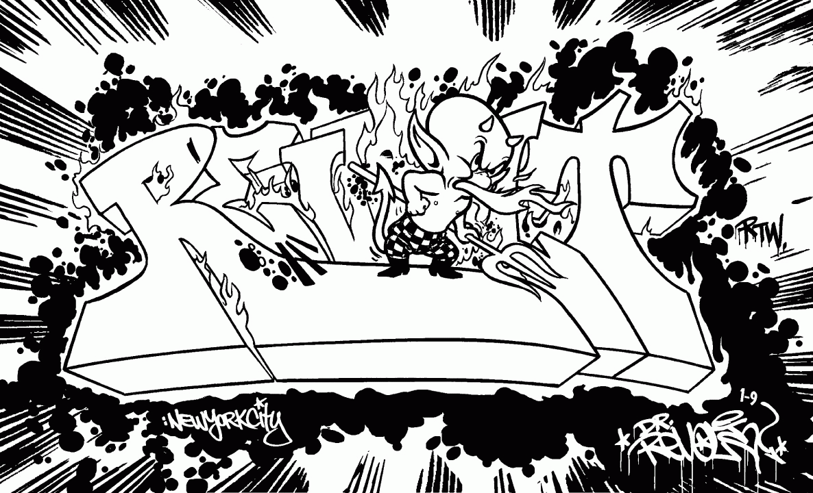 Graffiti colouring wildstyle