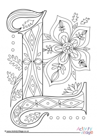 Letter l louring pages