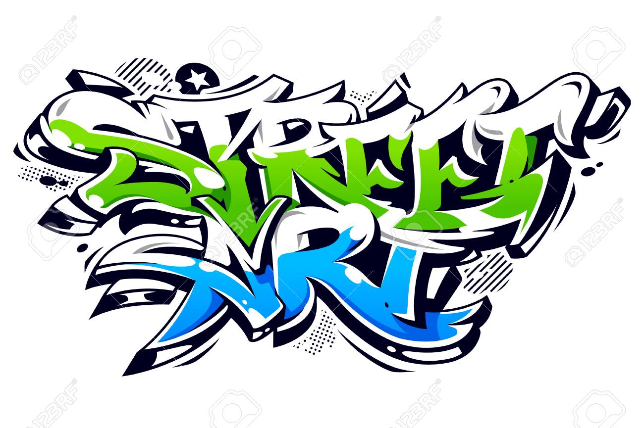 Vibrant color street art graffiti lettering isolated on white wild style vibrant graffiti art vector illustration royalty free svg cliparts vectors and stock illustration image