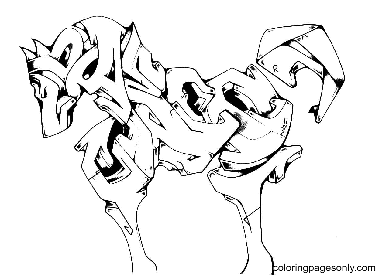 Graffiti coloring pages printable for free download