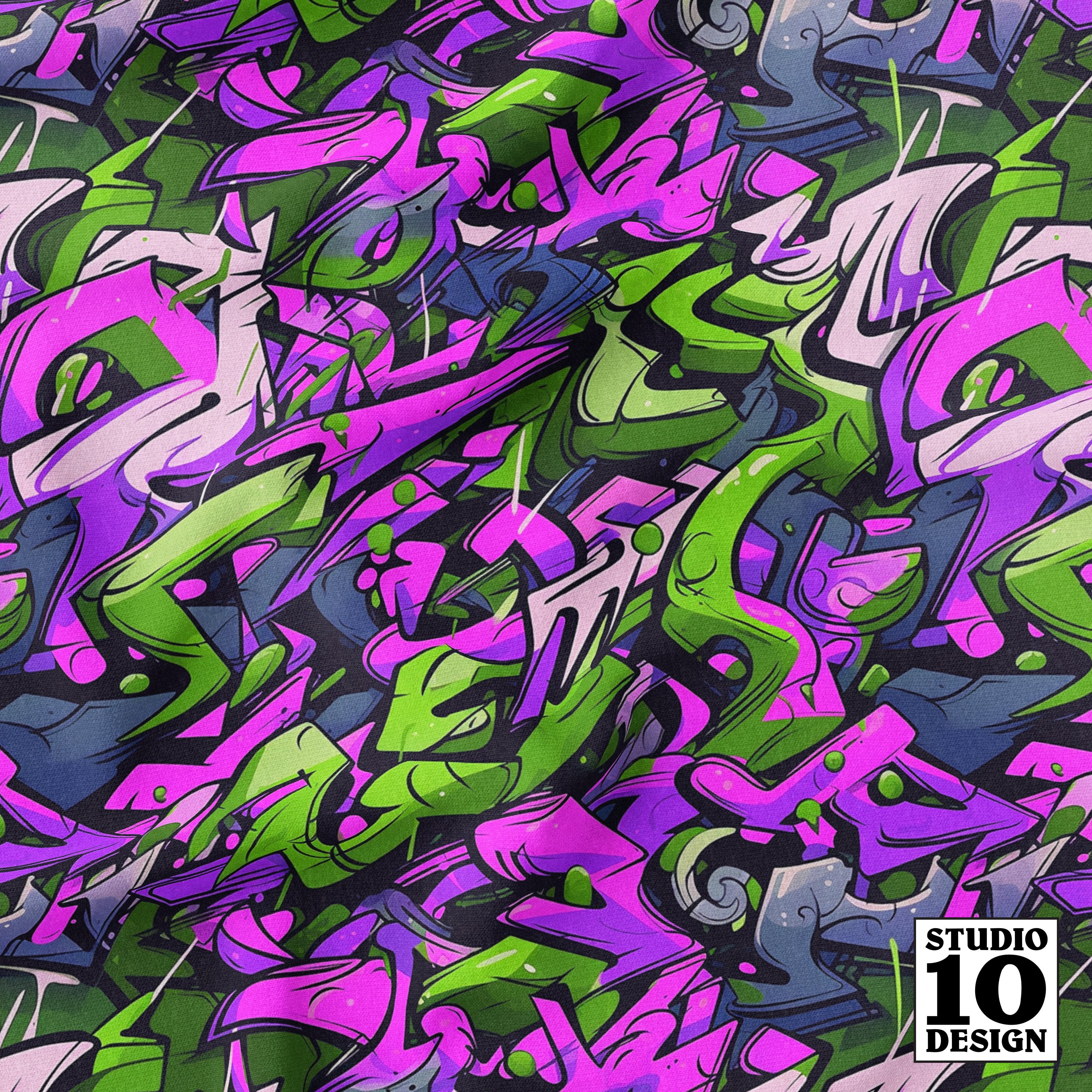 Graffiti wildstyle los angeles printed fabric â studio ten design