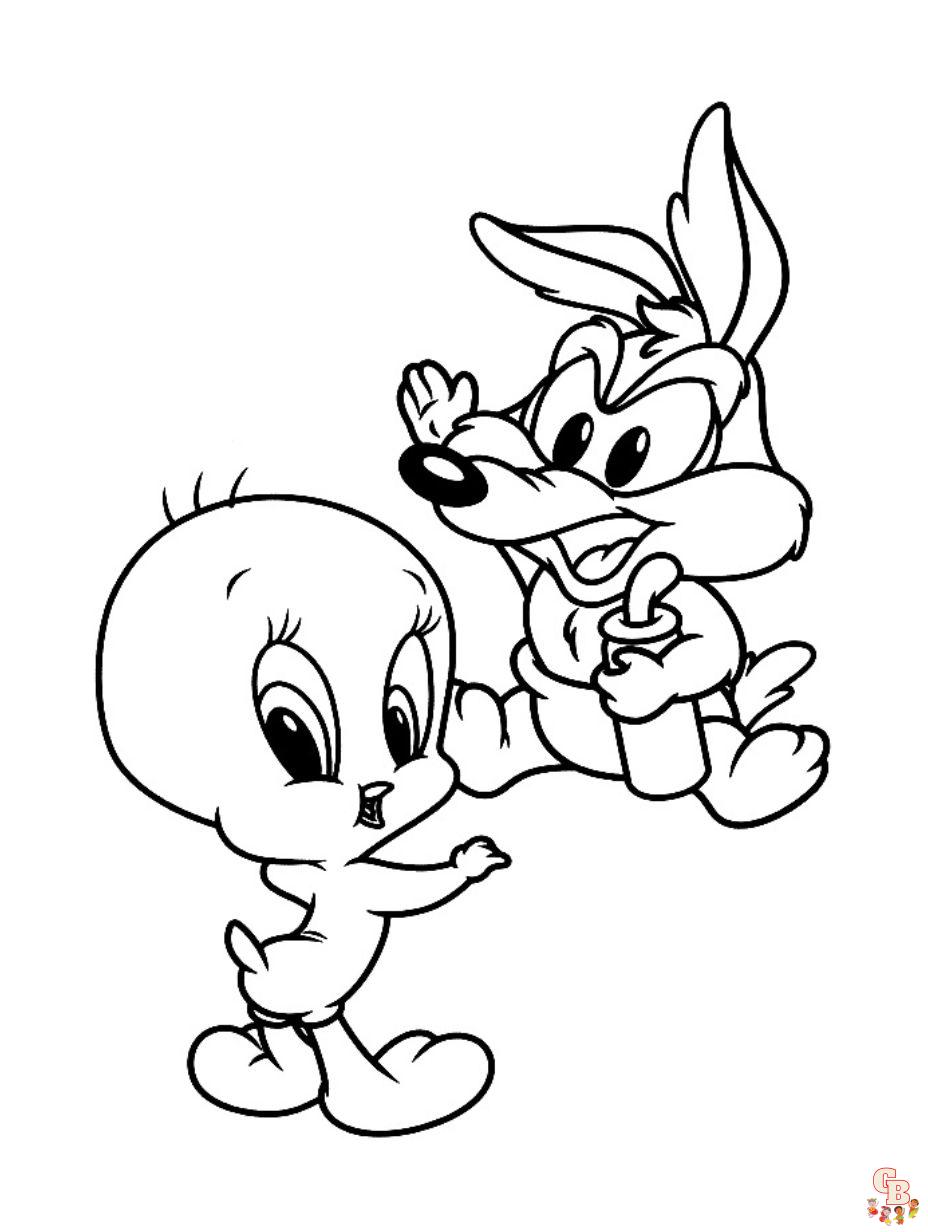 Discover the world of cute baby wile e coyote coloring pages