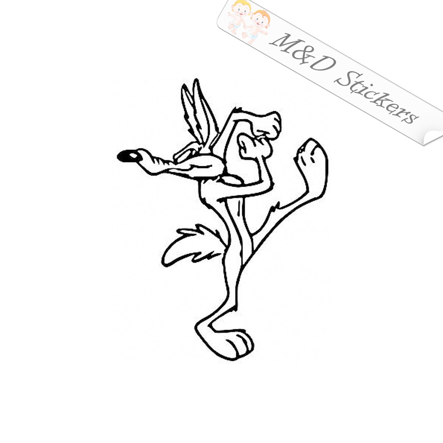 X wile e coyote vinyl decal sticker different colors size for cars â md stickers
