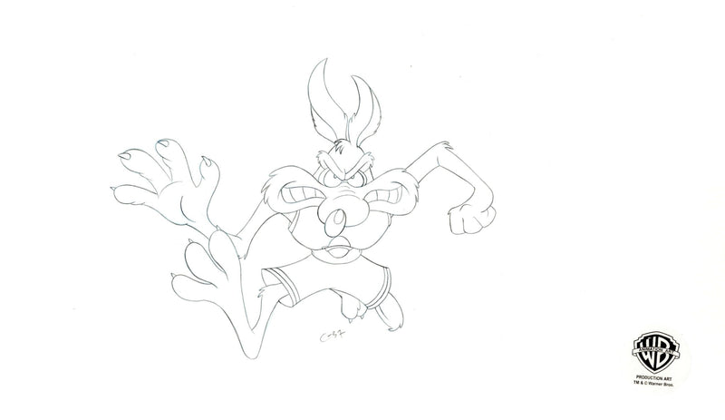 Space jam original production drawing wile e coyote â choice fine art