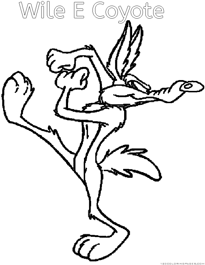 Wile coyote and road runner coloring pages
