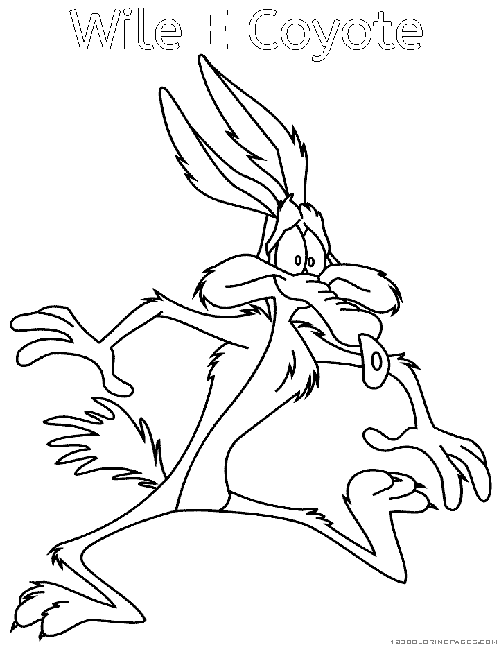 Wile coyote and road runner coloring pages