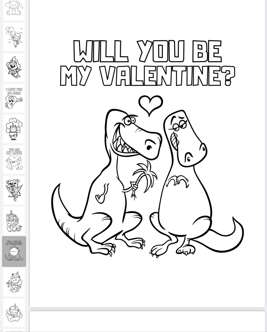 Will you be my valentine coloring book pages cheap and great for kids of all ages and adults digital download