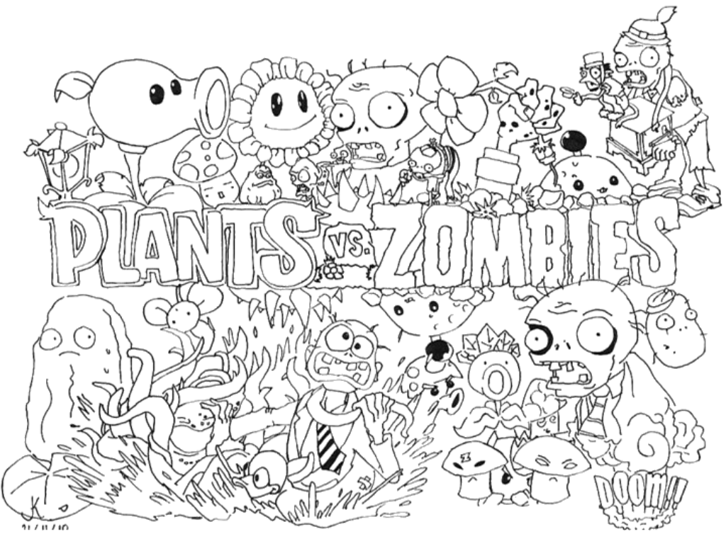 Printable coloring pages disney coloring pages plants vs zombies coloring pages