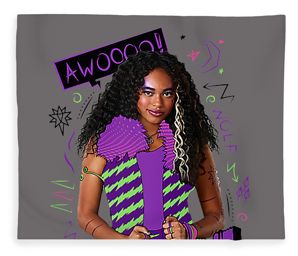 Disney zombies willa wolf raglan baseball fleece blanket by jacor hala