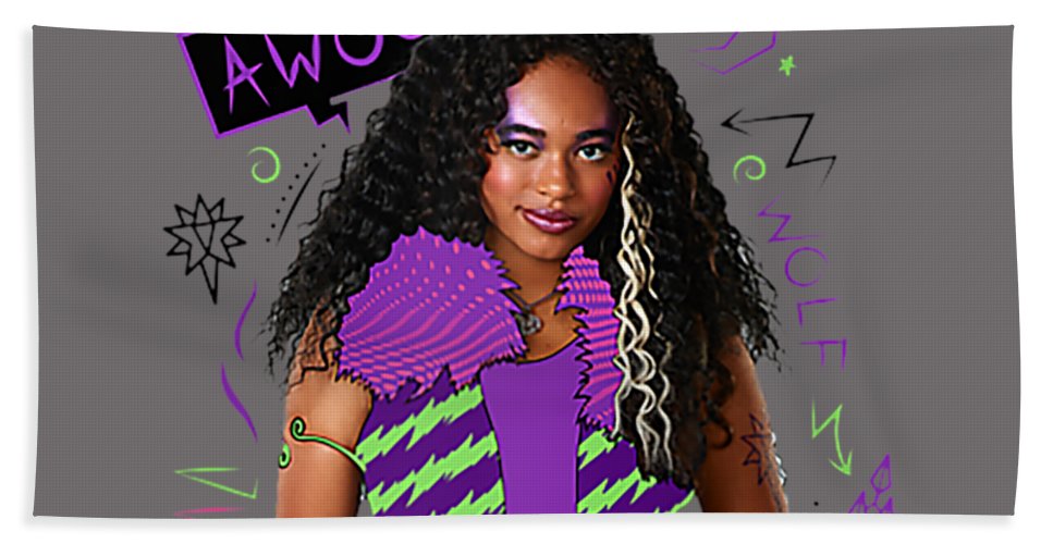 Disney zombies willa wolf raglan baseball beach towel by jacor hala