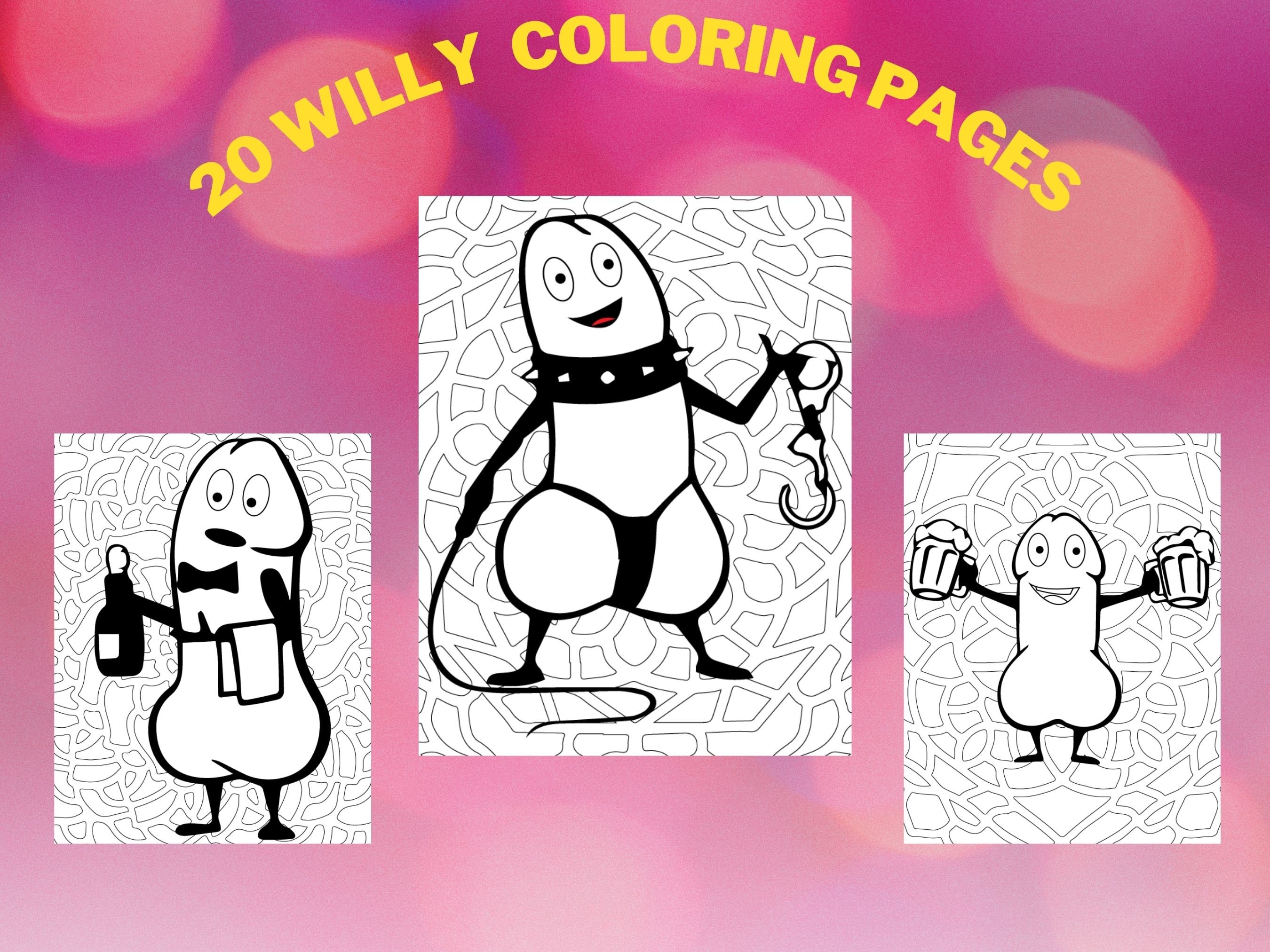 Funny willypenis coloring book for adults hen party funny gift