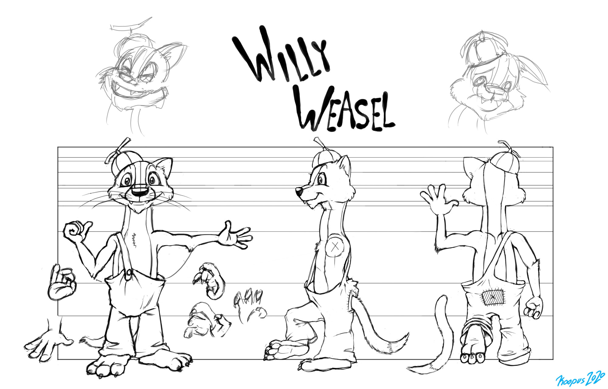 Willy the weasel model sheet willys wonderland â