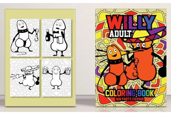Hen party favour adult coloring book willy hen party gift favours sex coloring book