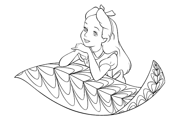 Alice in wonderland coloring pages free for kids
