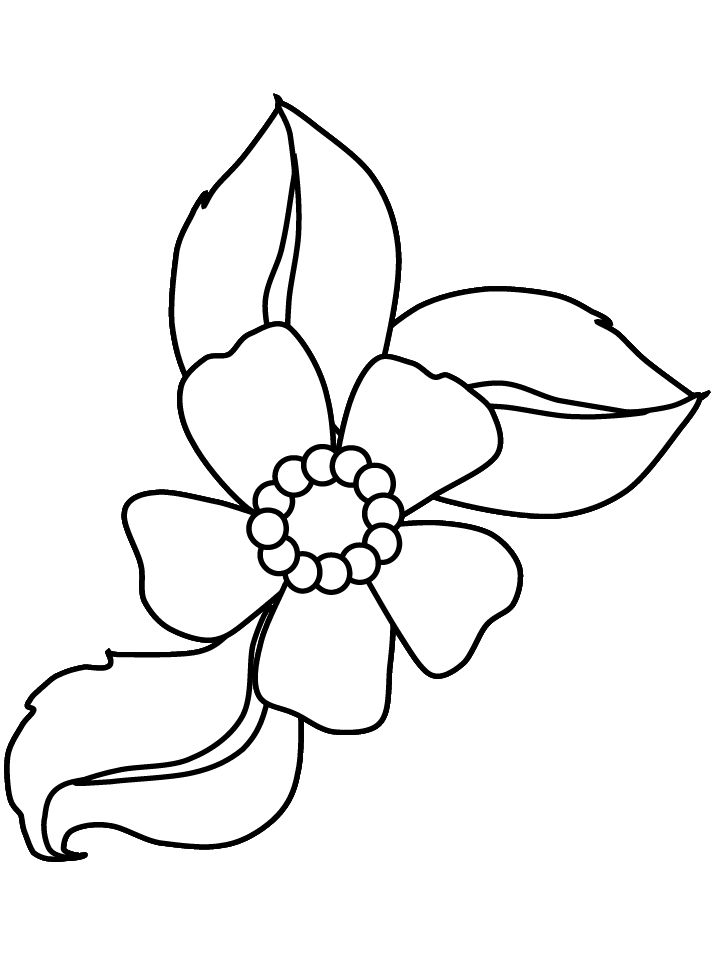 Colorful cartoon flower coloring pages