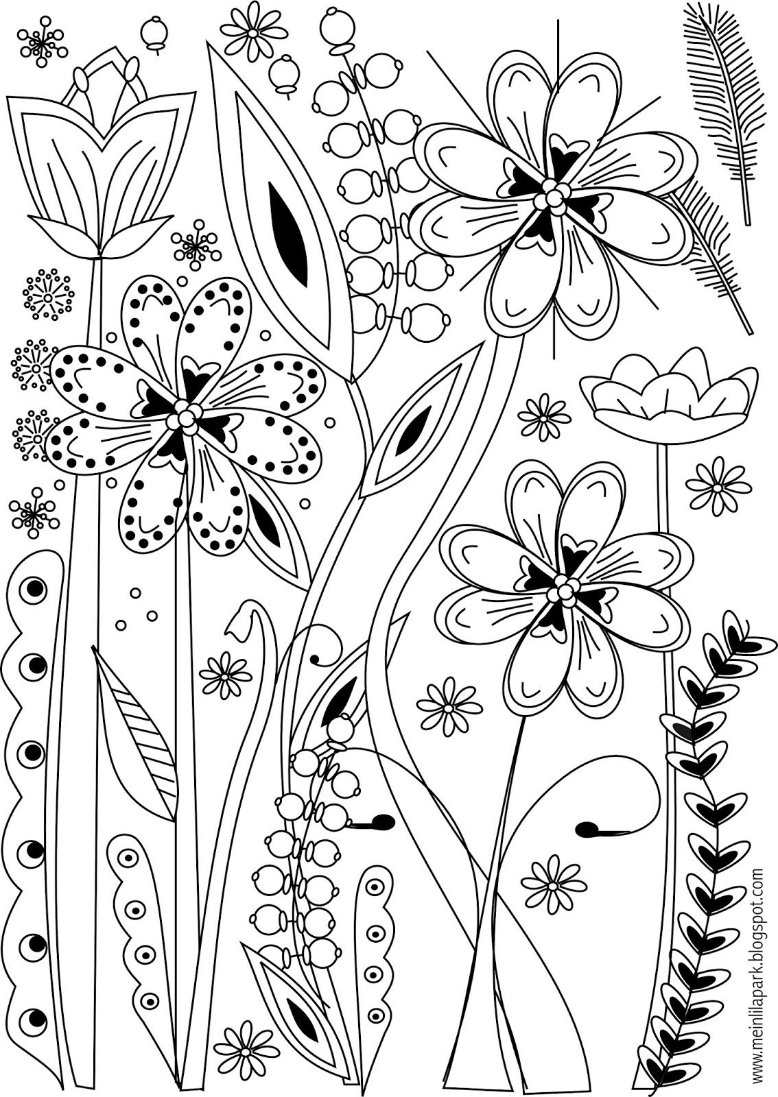 Get creative with a free printable flower coloring page