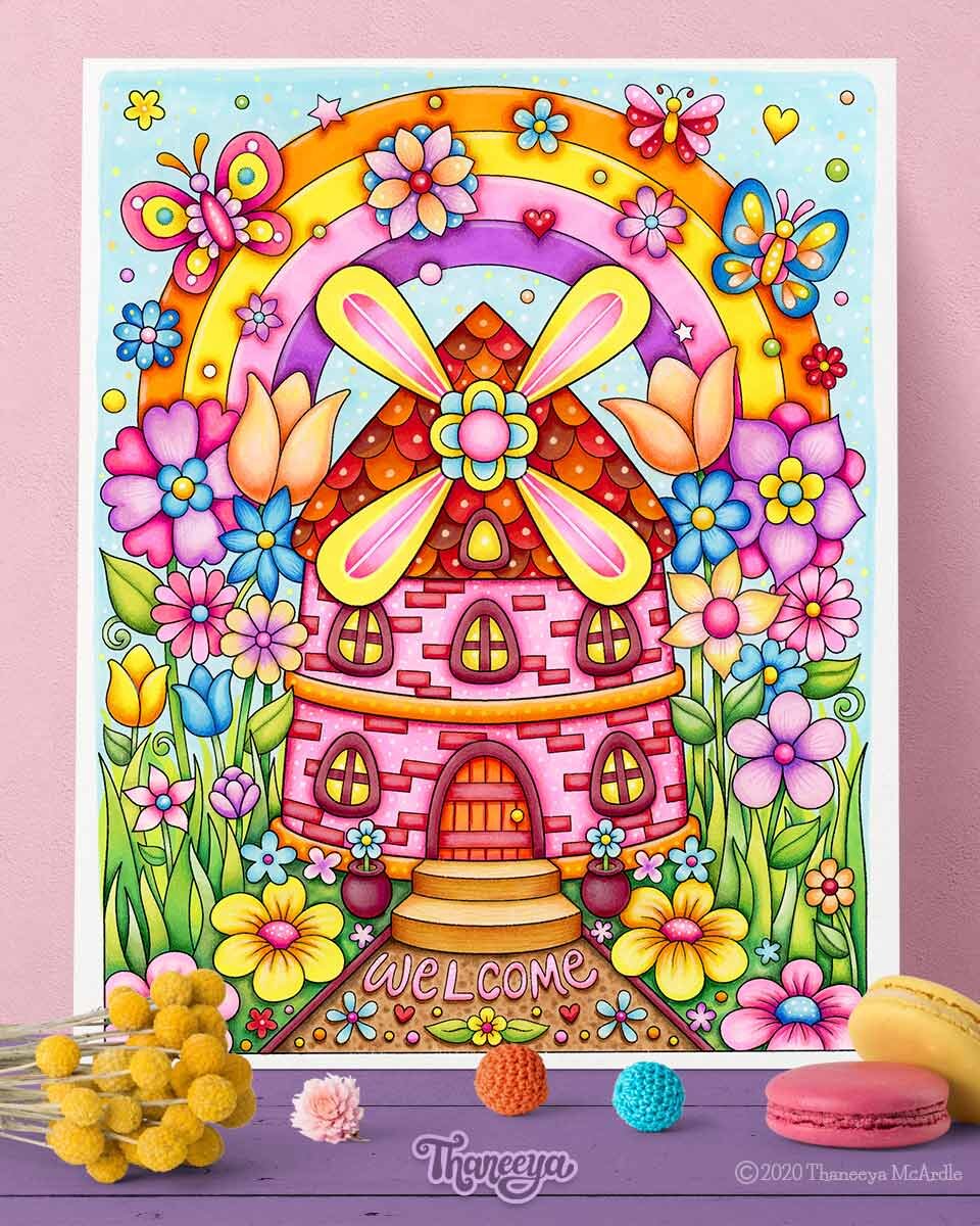 Whimsical worlds coloring pages