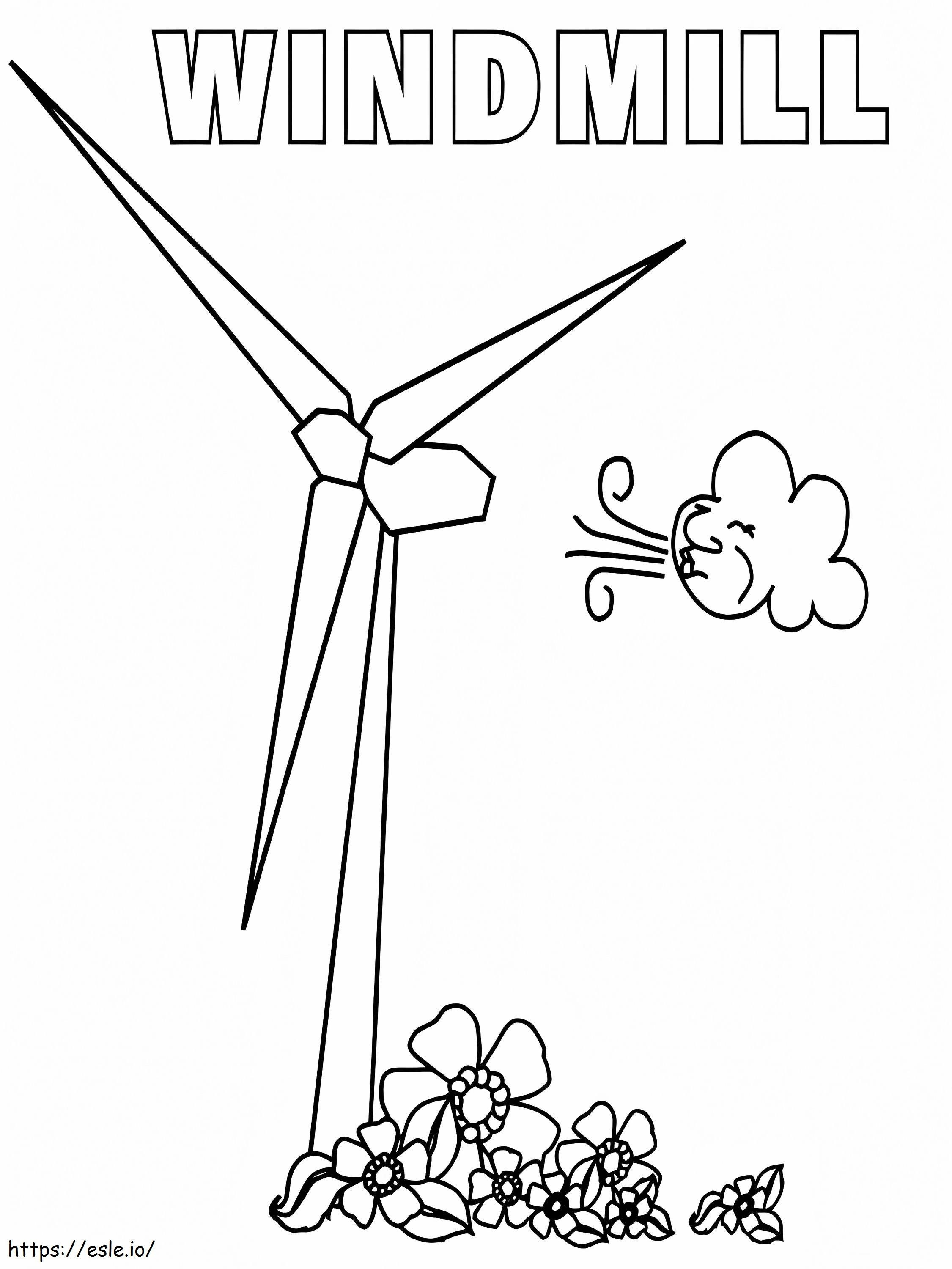 Printable windmill coloring page