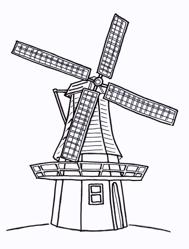Windmill colouring sheet