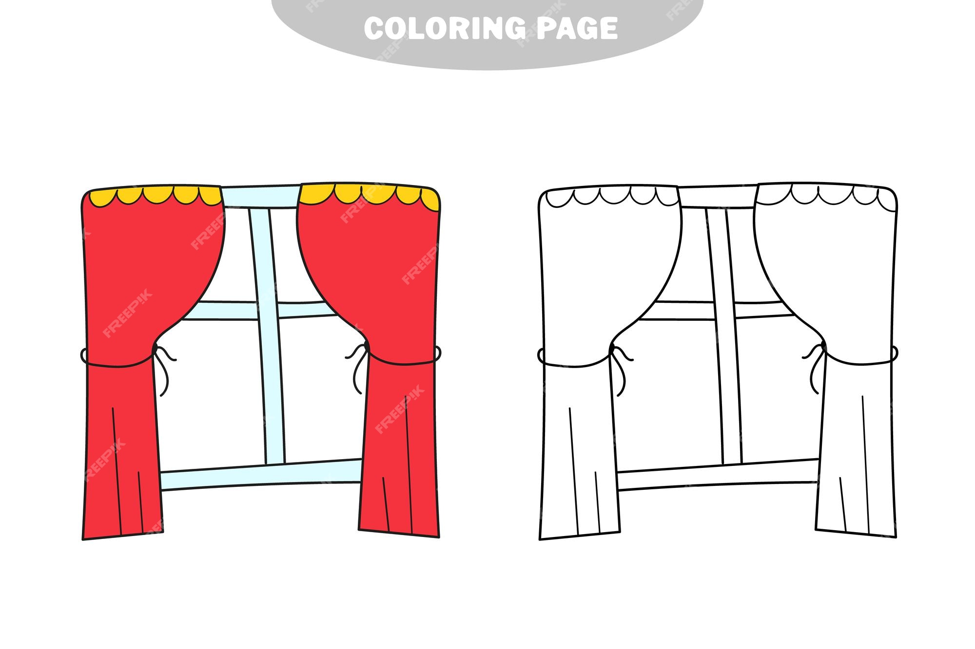 Premium vector simple coloring page window to be colored the coloring book for kids