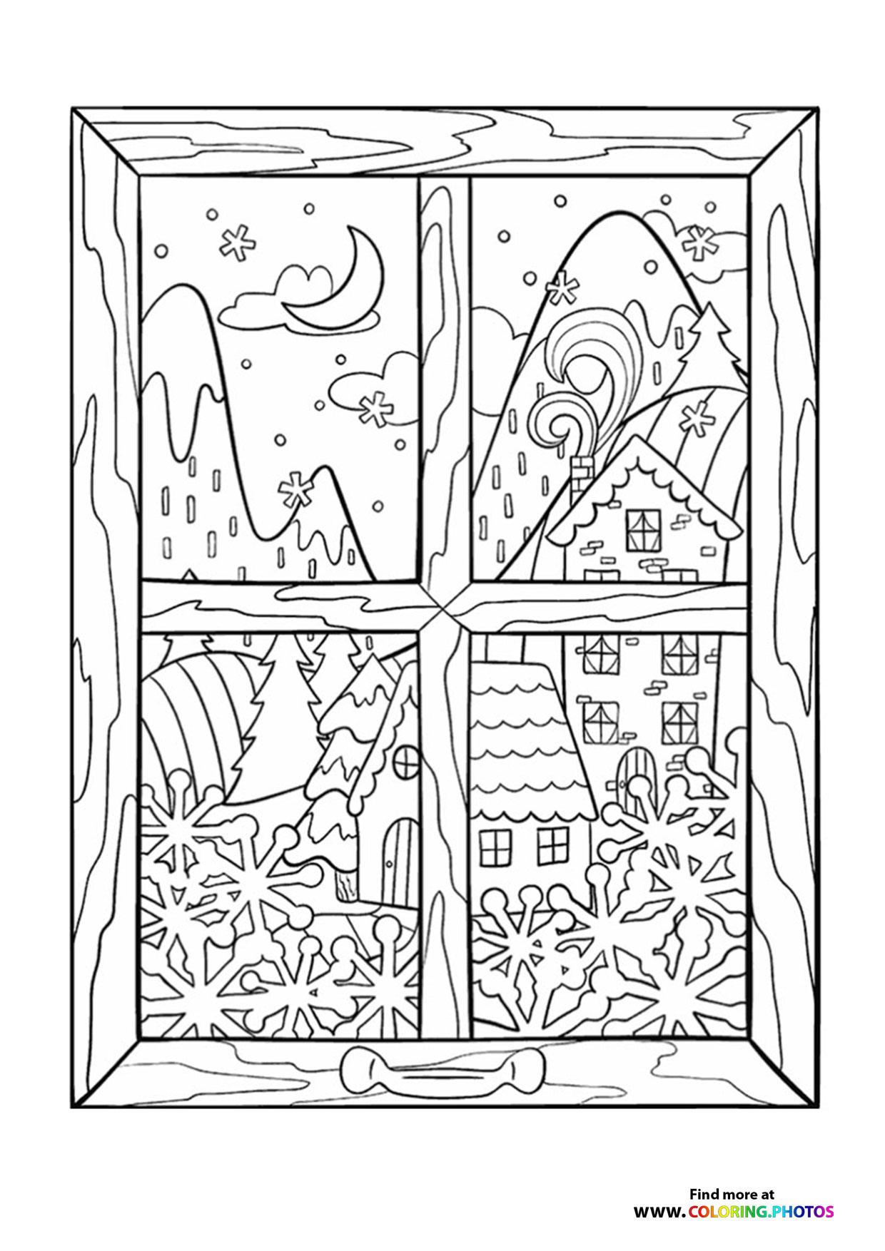 Winter theme window view