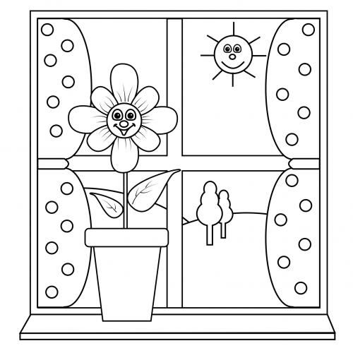Coloring page â sunny window