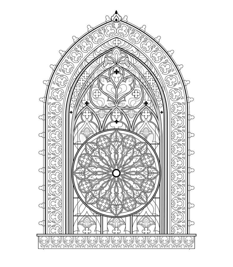 Gothic window coloring page stock illustrations â gothic window coloring page stock illustrations vectors clipart