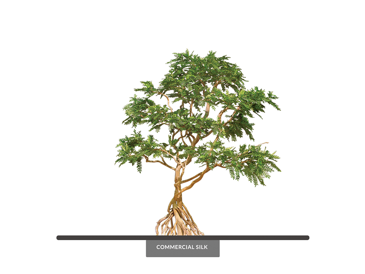 Artificial windswept acacia bonsai tree