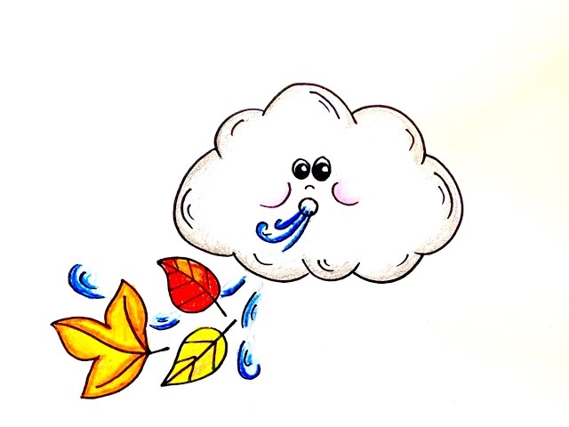 Drawing lesson how to draw a windy day cloud