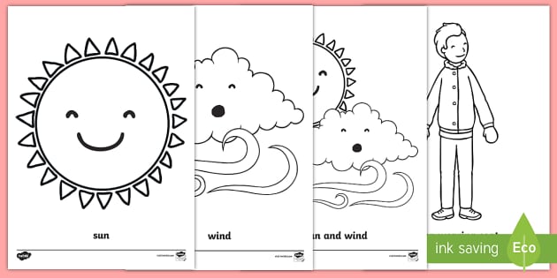 Windy day colouring teacher