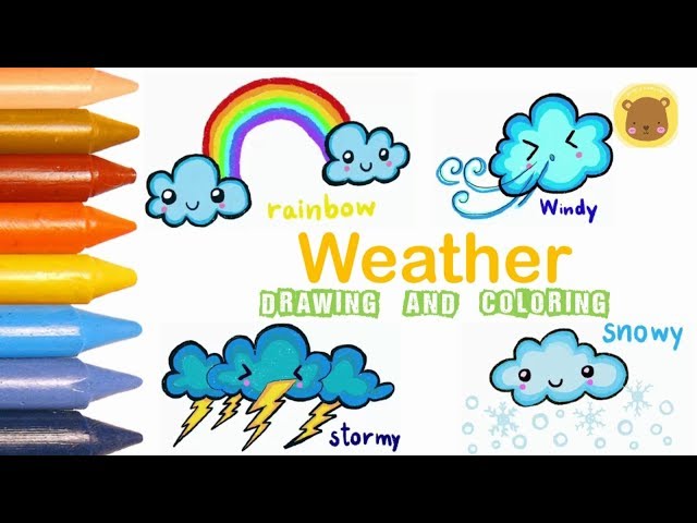 Weather easy drawings coloring easy