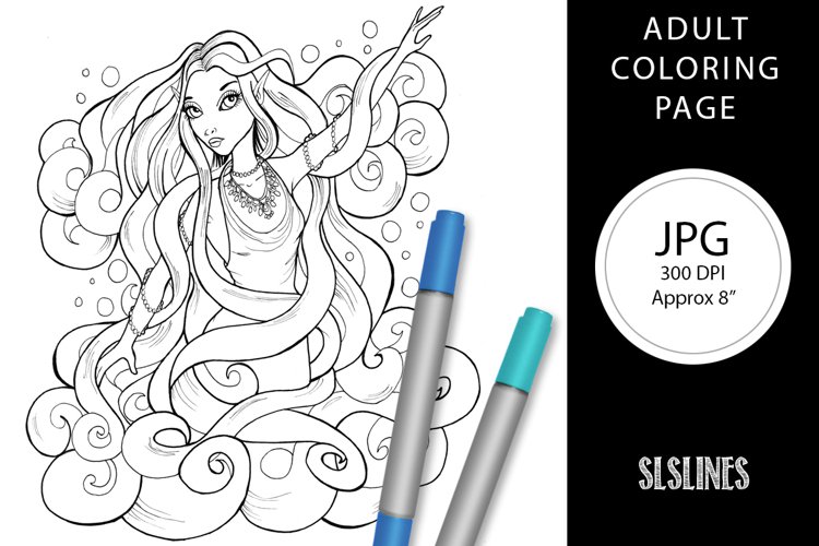Elemental air fairy adult coloring page jpg
