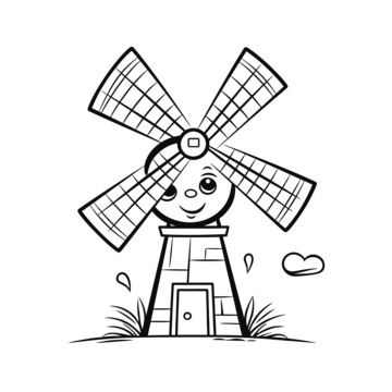 Easy windmill outline png transparent images free download vector files