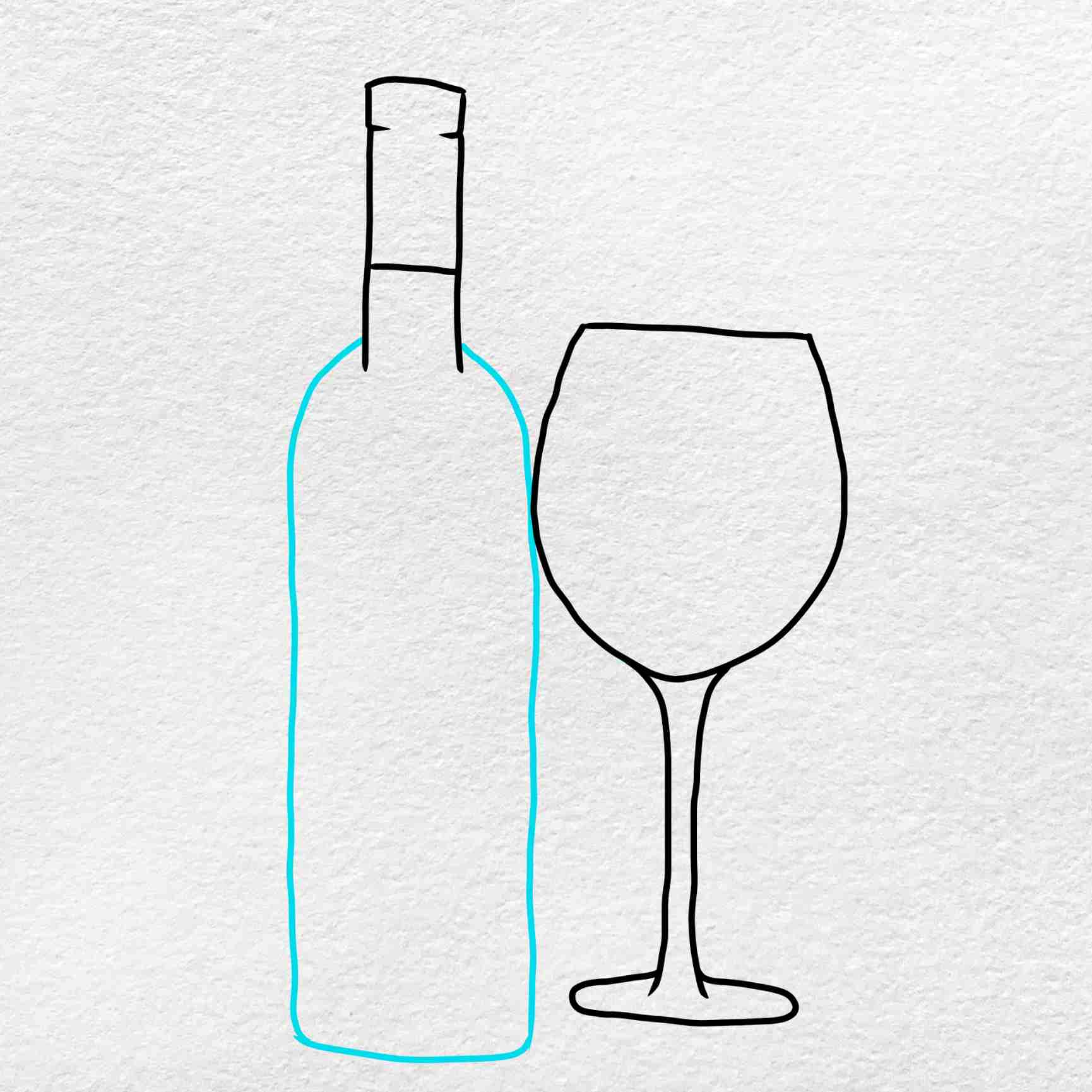 How to draw a wine glass