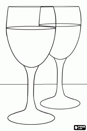 Two glasses of wine or two glasses of water coloring page coloring pages pattern coloring pages color