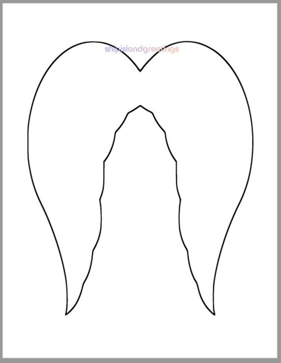 X inch angel wings template