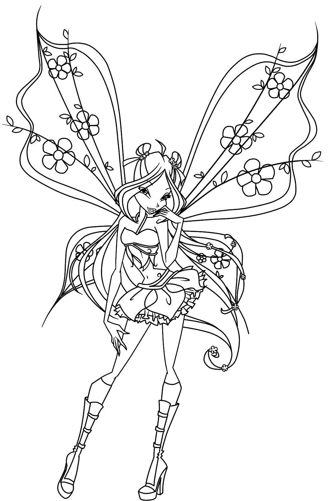 Online coloring pages club coloring fairy flora winx club