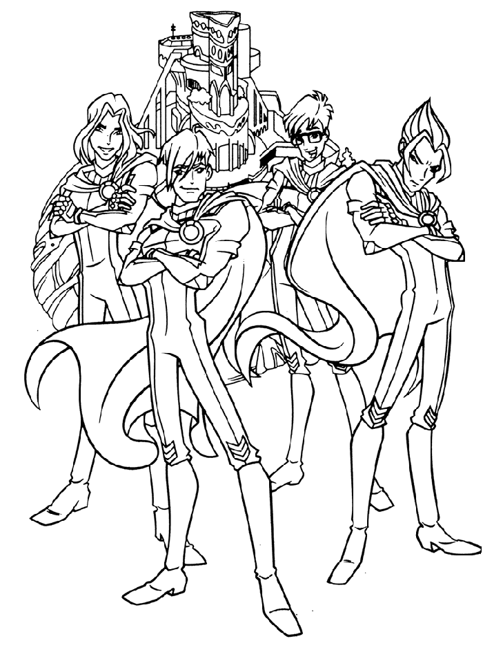 Winx club boys coloring pages