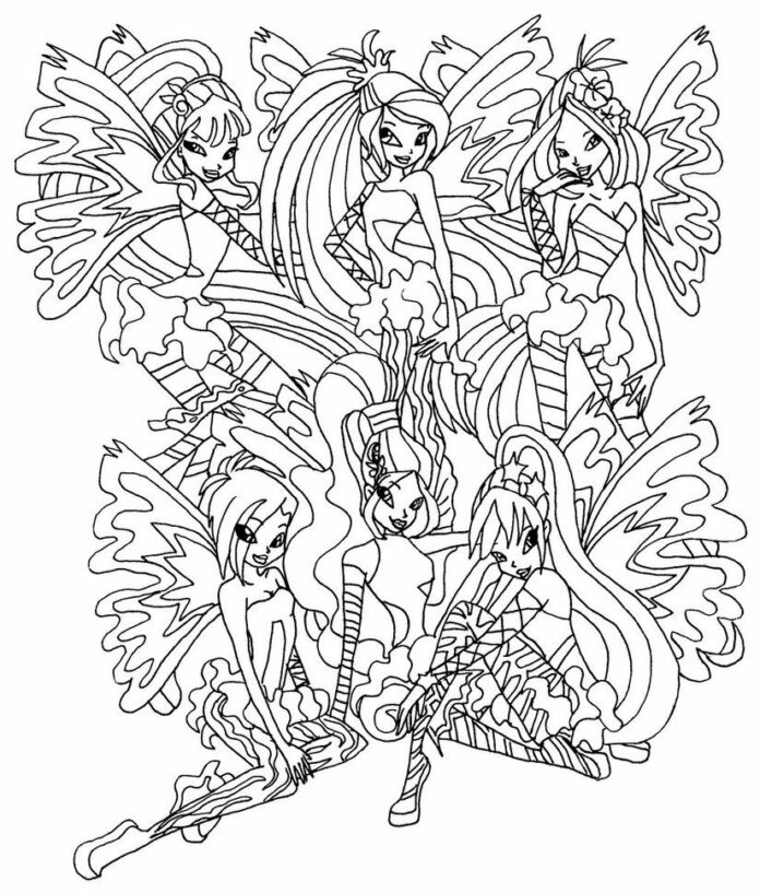 Winx club girls coloring book to print and online