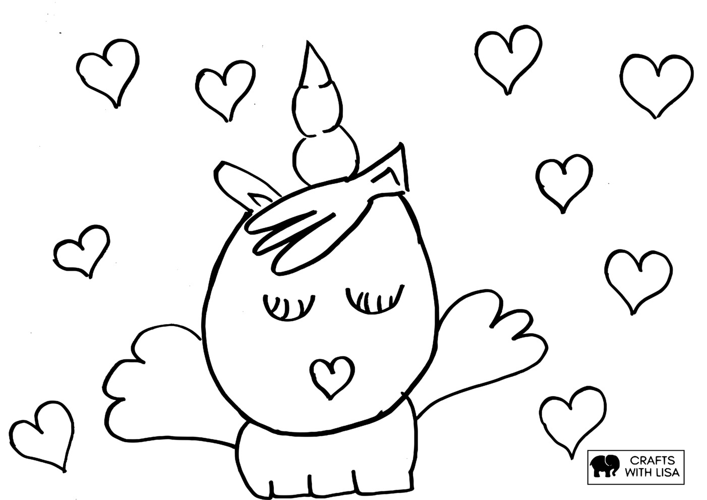 Unicorn with wings coloring page