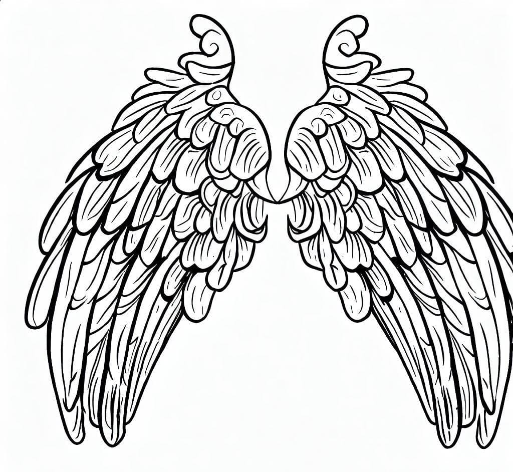 Free printable angel wings coloring page