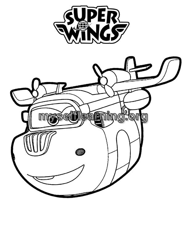 Super wings cartoons coloring sheet instant download
