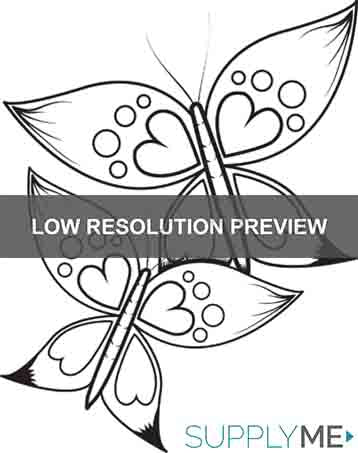 Printable butterflies with heart wings coloring page for kids â