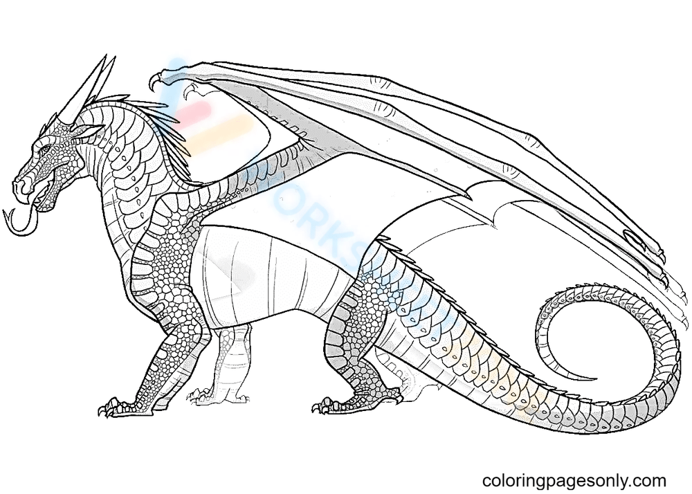 Free printable wings of fire coloring pages for kids